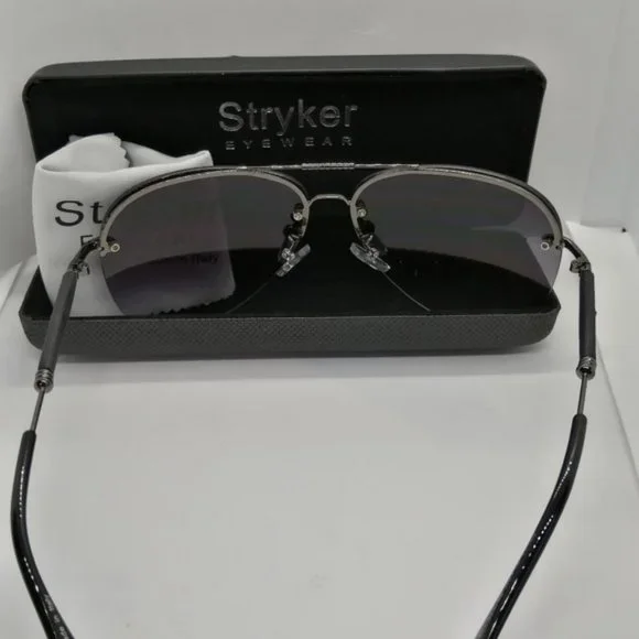 BNIB Stryker Gun Half Rimless Sunglass with Gray Gradient lenses - Picture 6 of 10